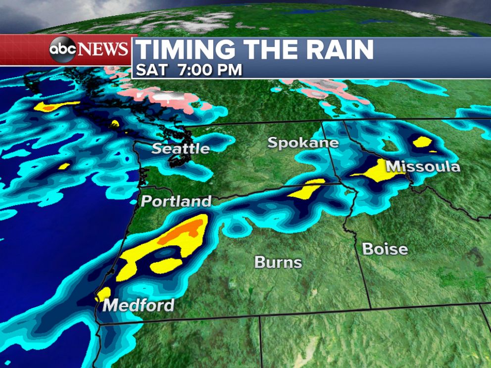 PHOTO: On Saturday evening, areas of heavy rain and gusty winds will be impacting the Pacific Northwest. 