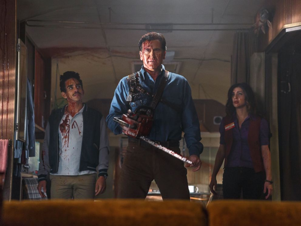 PHOTO: Bruce Campbell, center, in As vs the Evil Dead.