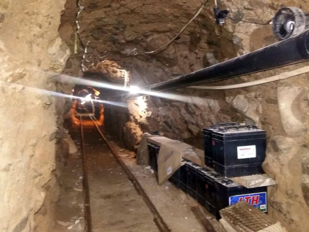PHOTO: Federal Police in Mexico released this image of a tunnel that they say was used to smuggle drugs into the U.S. from Tijuana to San Diego on Oct. 22, 2015.